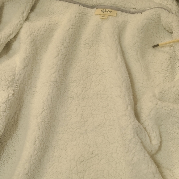 Style & Co Plus Size 3X Sherpa-Lined Hoodie Gray 2 Pockets, full zip List $57NWT - Picture 3 of 3